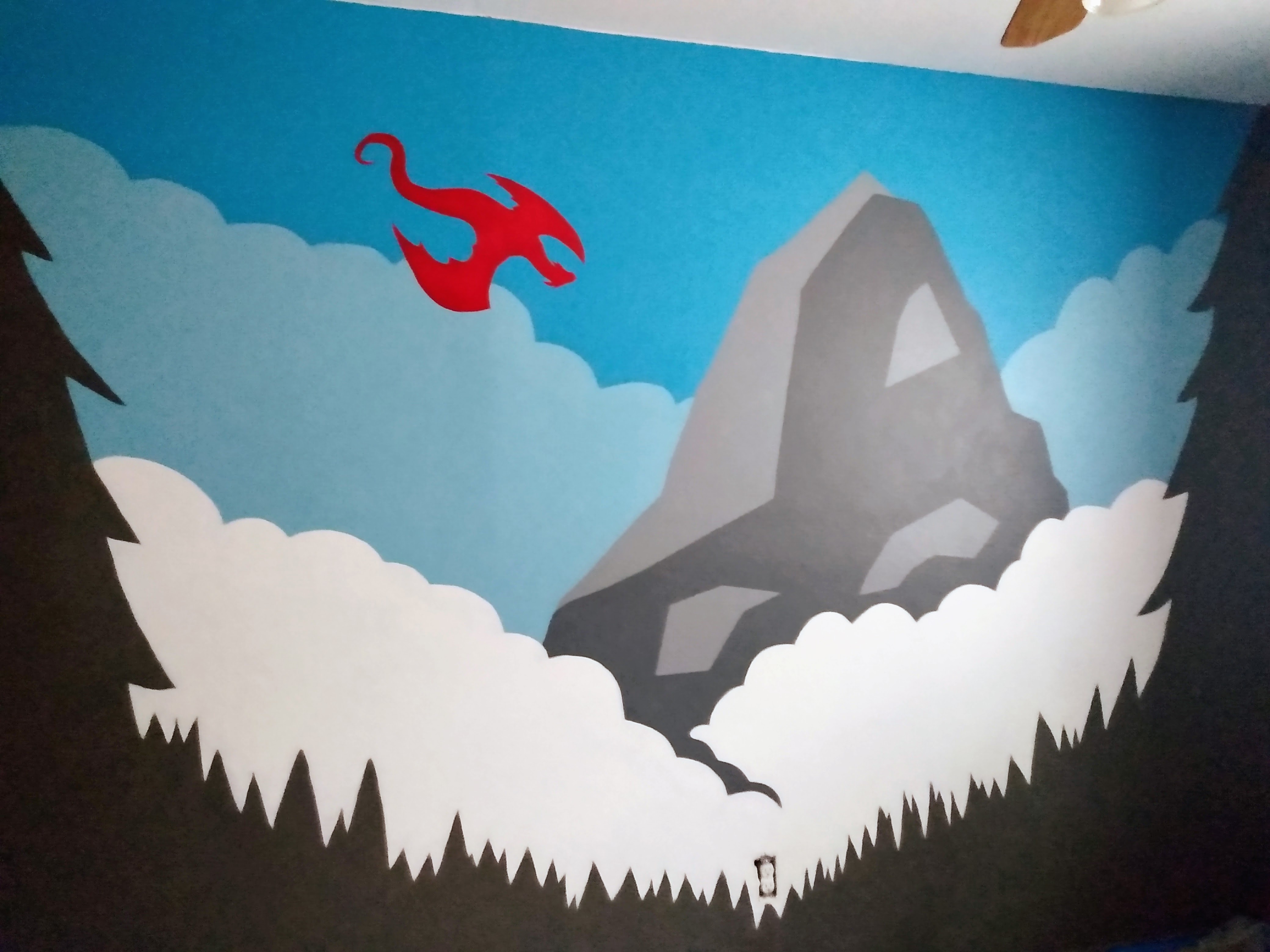 completed mural of The Misty Mountain