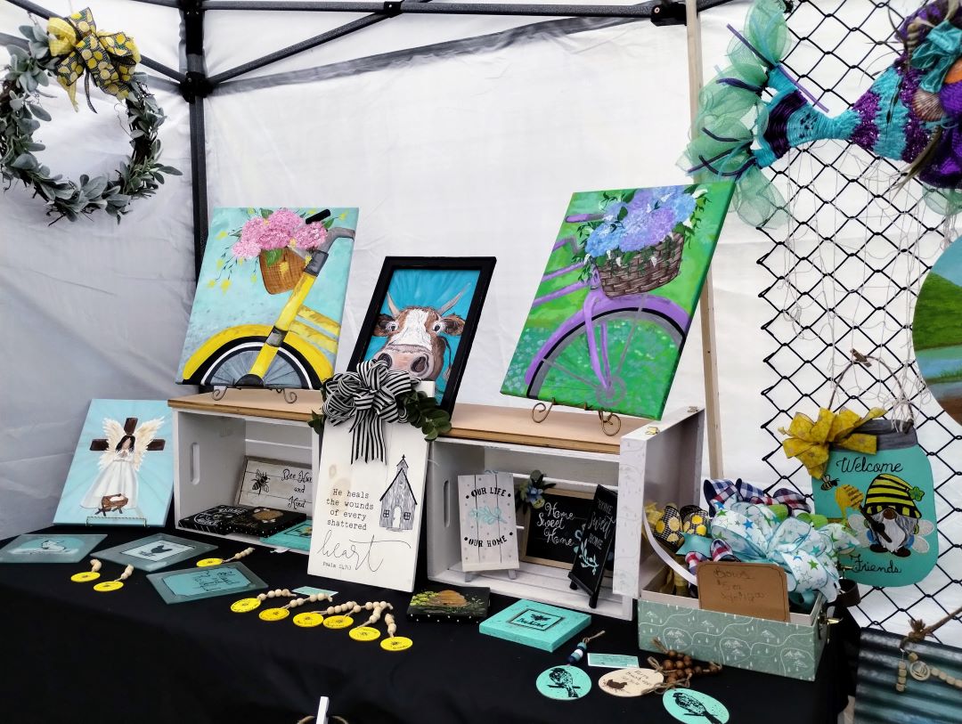 Spring booth setup for craft show